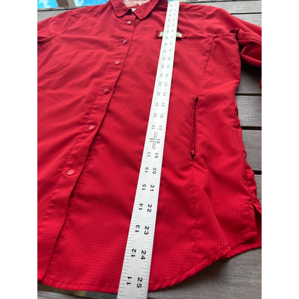 Columbia Sportswear PFG women's small red Tamiami II long-sleeve fishing shirt - Picture 10 of 10